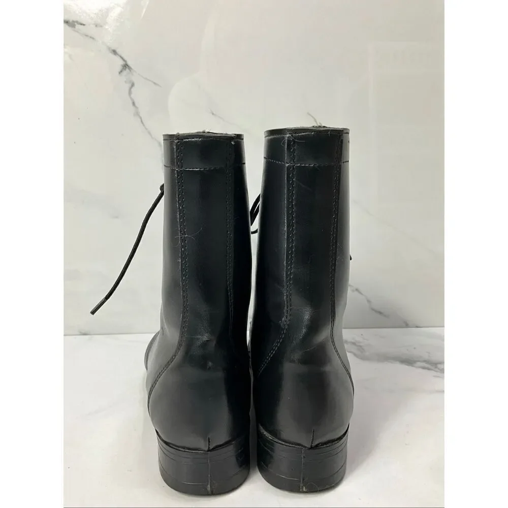 VINTAGE Black Leather Riding Boots